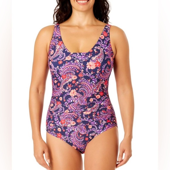 Lands End 1 pc Grecian Style Swimsuit  M - Picture 1 of 12